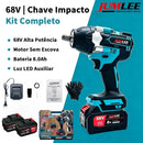 ~ Chave de Impacto Sem Fio Brushless 68V Profissional + 2 BATERIAS DE BRINDE!